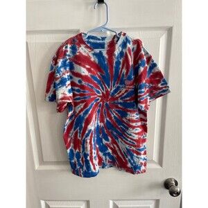 Simply Southern “Love All That You Do” Red/White/Blue Tie Dye TShirt Size YL